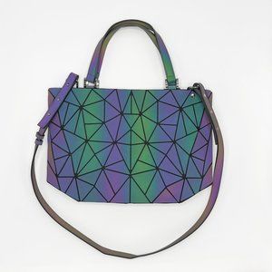 Geometric Luminous Handbags for Women Holographic Reflective